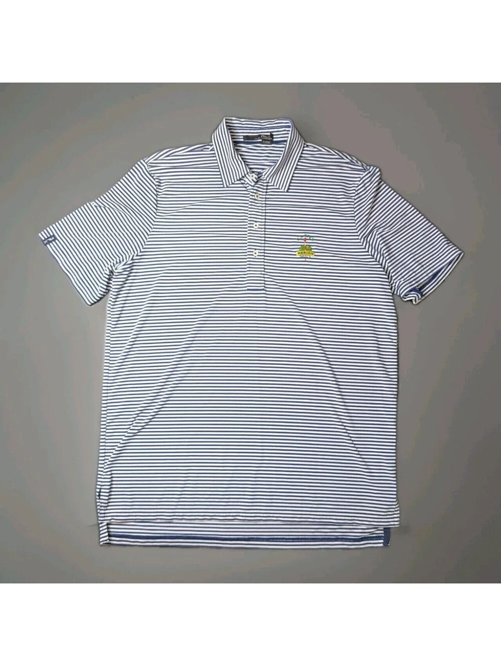 Ralph Lauren RLX Blue White Stripe Golf Polo US Open Merion 2013 Large